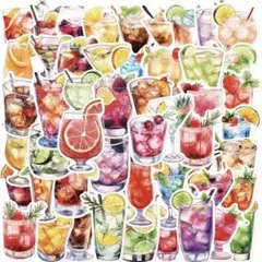 新品♡ ドリンク ジュース ステッカー シール コラージュ 素材 42枚