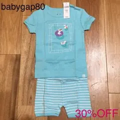 【新品30%OFF】80babygap ドッグバカンスパジャマセット