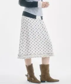 FEKETE polka dot frill midi skirt【未使用新品】