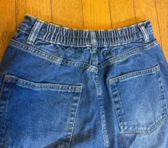 ダークブルーデニム ゴム入りウエスト