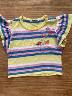 familiar 花刺繍フリル袖Tシャツ　80サイズ