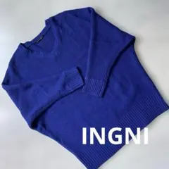 INGNI 青 Vネック ニットセーター 長袖