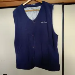 じ*い様 ネイビー フリース ボタン付きベスト LL