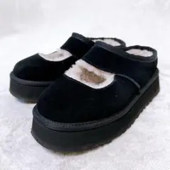 美品　UGG アグ　ビア メリージェーン　24㎝　ブラック　スリッポン　ムートンのサムネイル