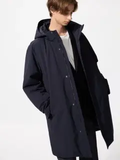 【美品】UNIQLO ハイブリッドダウンコート L ブラック