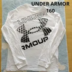 【418】UNDER ARMOR ロンT 白 YXL 160