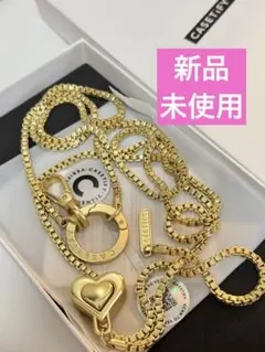 【新品・完売品】CASETiFY メタルハートスマホショルダー　ゴールド