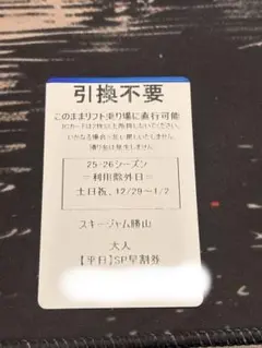 【平日限定】スキージャム勝山　リフト券