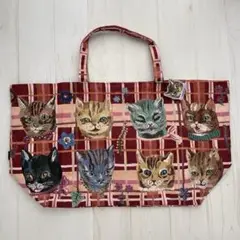 ナタリーレテ　大容量　レジカゴ 対応　ゴブラン　マーケットバッグ　キャット　猫