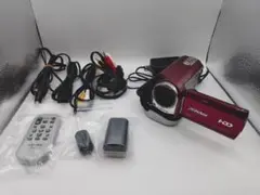 4-909 VICTOR　ビデオカメラ　レッド　GZ-MG330-R　稼働品のサムネイル