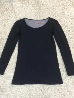 ミズノ　ブレスサーモ　インナー　長袖　ストレッチ　tシャツ 濃紺　ロンT