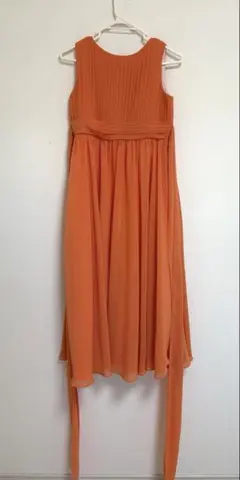 美品 オレンジ ロングドレス 150cm