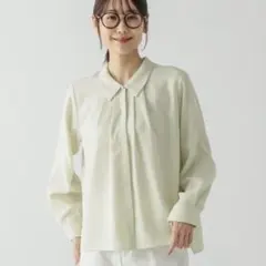 グローバルワーク　キレイ続くブラウス　ライトグリーン