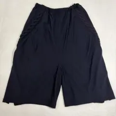 CRESCENT DUOネイビー 編み込みデザイン ワイドパンツ　M