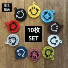 アクリルたわし かぎ編み エコたわし アクリルタワシ コースター ニコ