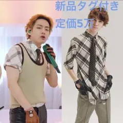 定価5万 チェックシャツ ジャケット スラックス フレア ニット カーディガン