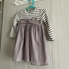 プティマイン90ボーダーチュールドッキングワンピース