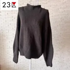 23区 ウールカシミヤブレンドバルキー ハイネックニット　ブラウン　38