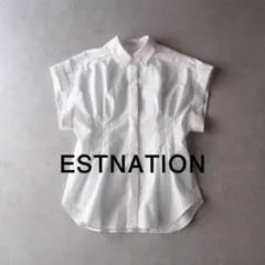 美品 エストネーション 2,6万円 タックブラウス ホワイト ESTNATIONのサムネイル