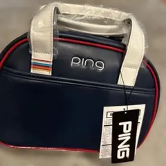 新品未使用　PING ラウンドポーチ　ゴルフバック　GB-L194 ネイビーのサムネイル