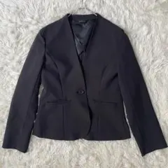 CLOSSHIBiz　ノーカラージャケット　M　ブラック　ビジネス◆A596