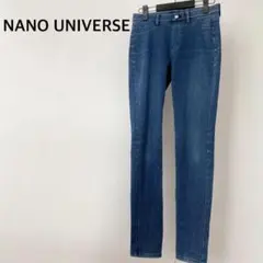 ナノユニバース　デニム　パンツ　伸縮性生地　スパッツ　ボトムス　ゴムウエストのサムネイル