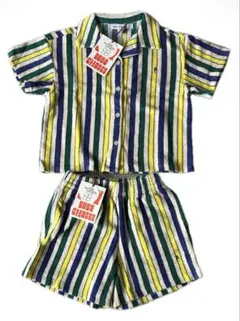 BOBO CHOSES ストライプ 半袖シャツ・ショートパンツセット 4-5y