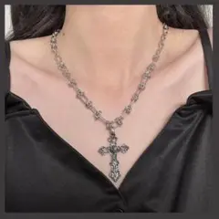 十字架ネックレス シルバーアクセ ゴシック Y2K 男女兼用　メンズ