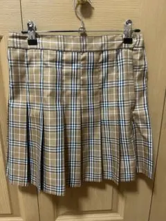 WEGO ベージュ チェック プリーツミニスカート