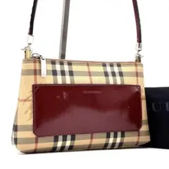 美品 バーバリー アクセサリーポーチ ノバチェック ロゴ 肩掛け 手持ち