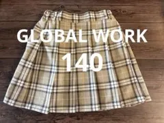 グローバルワーク　キッズ　スカパン　140 チェック柄　スカート　パンツ