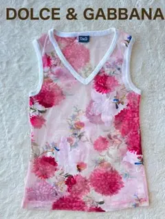 D&G DOLCE & GABBANA 花柄 メッシュ タンクトップのサムネイル