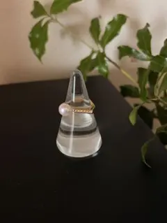 あこや真珠&ジルコニアリング　11号くらい