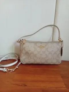 COACH コーチ 2way シグネチャー アクセサリーポーチ ショルダーバッグ
