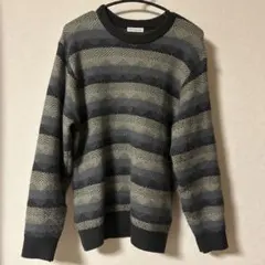 URBAN RESEARCH DOORS ストライプニットセーター(毛羽立ち有)