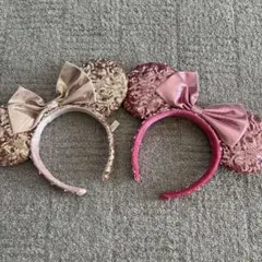 【2点セット】ミニーカチューシャ ピンクゴールド、ピンク