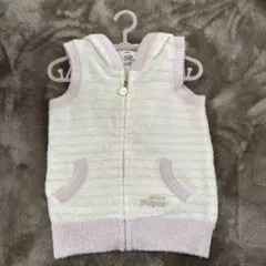 ジェラピケ パジャマフード付きベビーベスト XXS 90-100