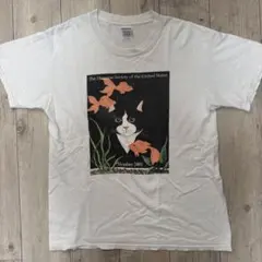 GILDAN 猫と金魚 Tシャツ Lサイズ