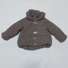 プティマイン 中綿リボンジャケット モカ茶 90