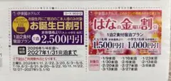 伊藤園ホテルズ　宿泊割引券2種セット 山梨県　石和温泉