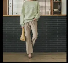 Coca　裏起毛ジョーゼットフレアパンツ　グレイッシュベージュ