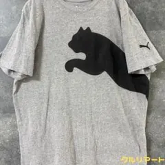 PUMA デカロゴ ビッグキャットTシャツ グレー L