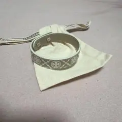 TORY BURCH ロゴ レザー ブレスレット ベージュ