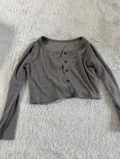 グレー クロップドカーディガン Sサイズ