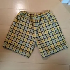 チェック柄半ズボン（黄色・青）
