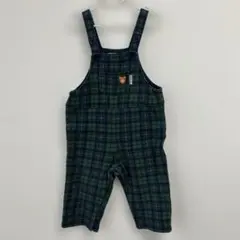 ミキハウス　ホットビスケッツ　オーバーオール　70-80㎝　グリーン　チェック