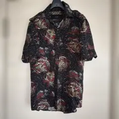 AKM アロハシャツ 半袖シャツ 黒赤