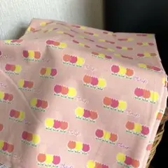 レトロ　チューリップ　ハギレ　生地