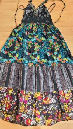 cantwo　パッチワーク　マキシ　ワンピース エスニック　ヴィンテージ