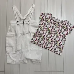 100 110 ジャンパースカート　半袖Tシャツ